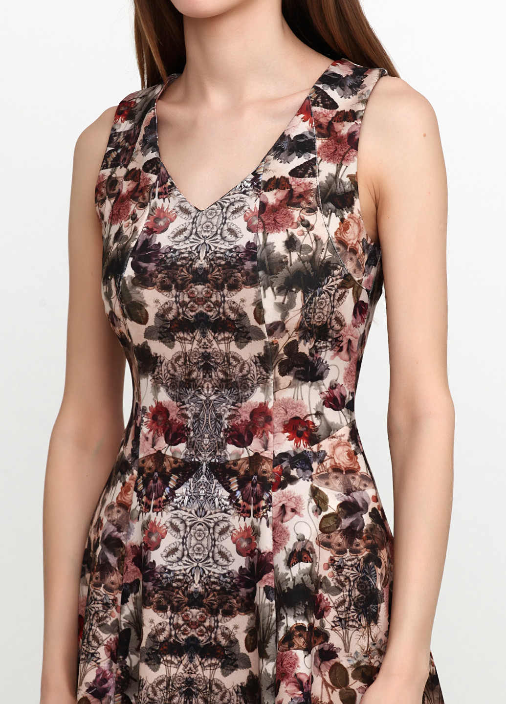 Бежевое кэжуал платье Rinascimento с абстрактным узором