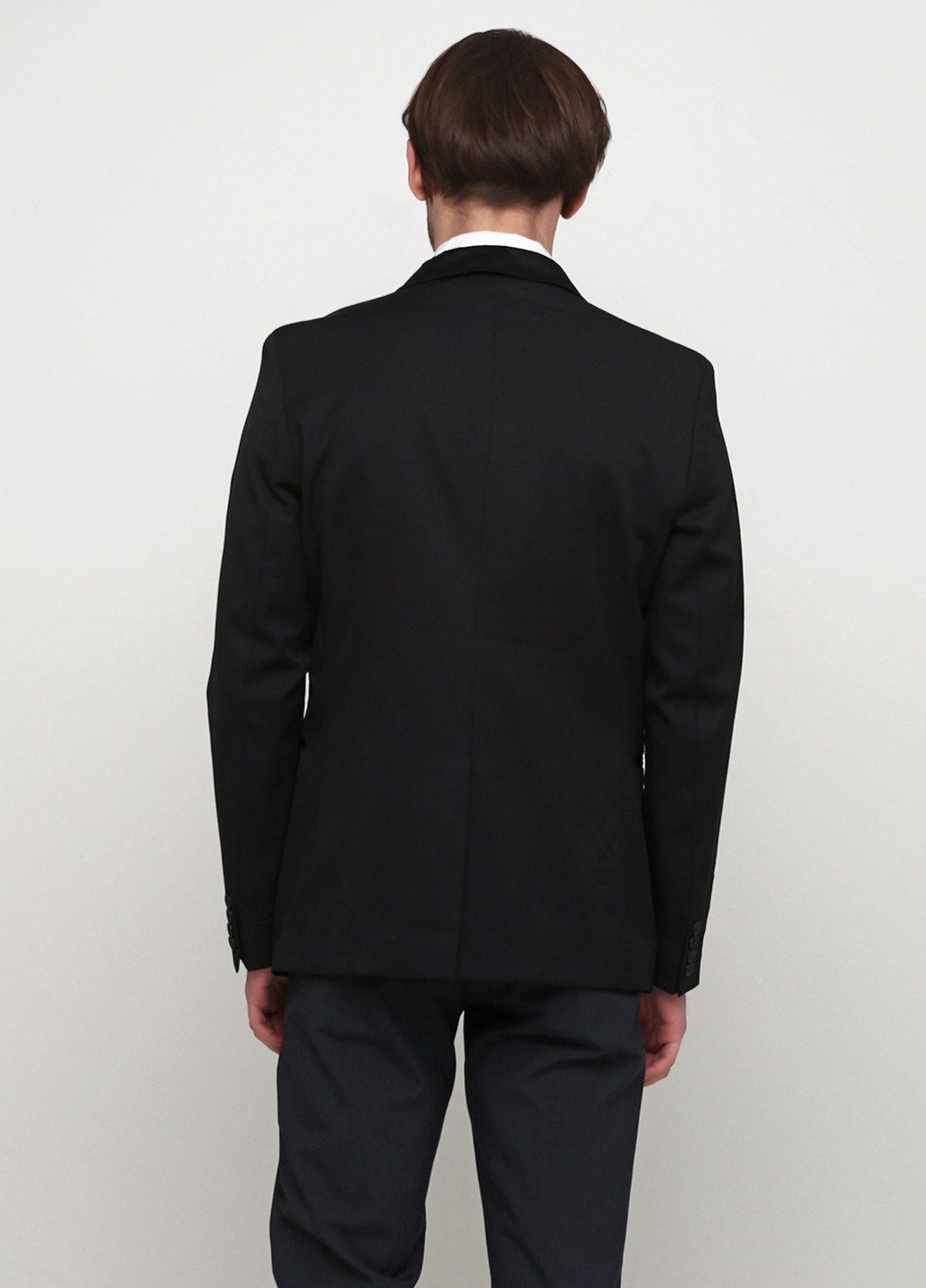 Піджак H&M однотонний чорний кежуал вовна