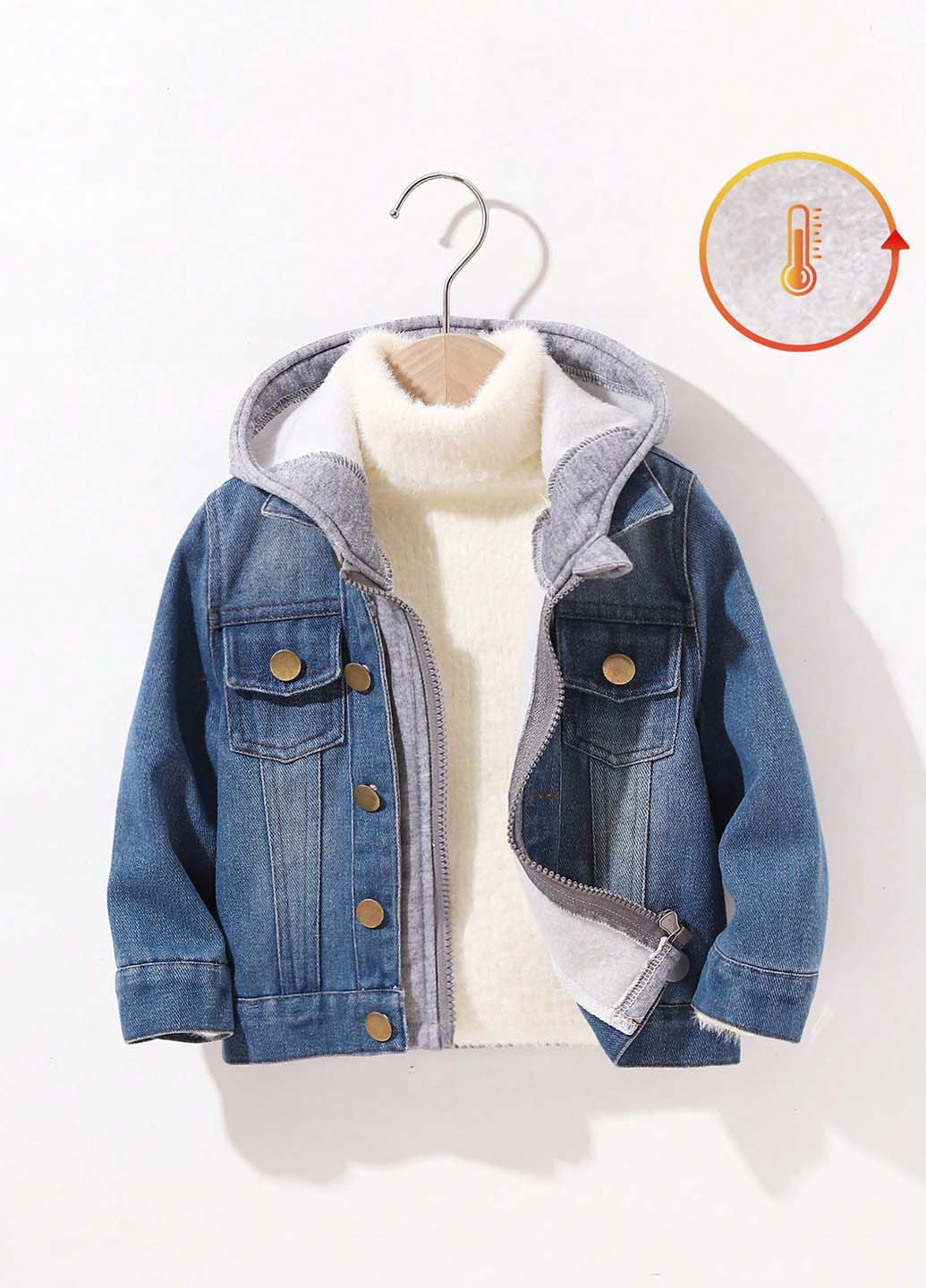 Темно-блакитна демісезонна куртка SHEIN