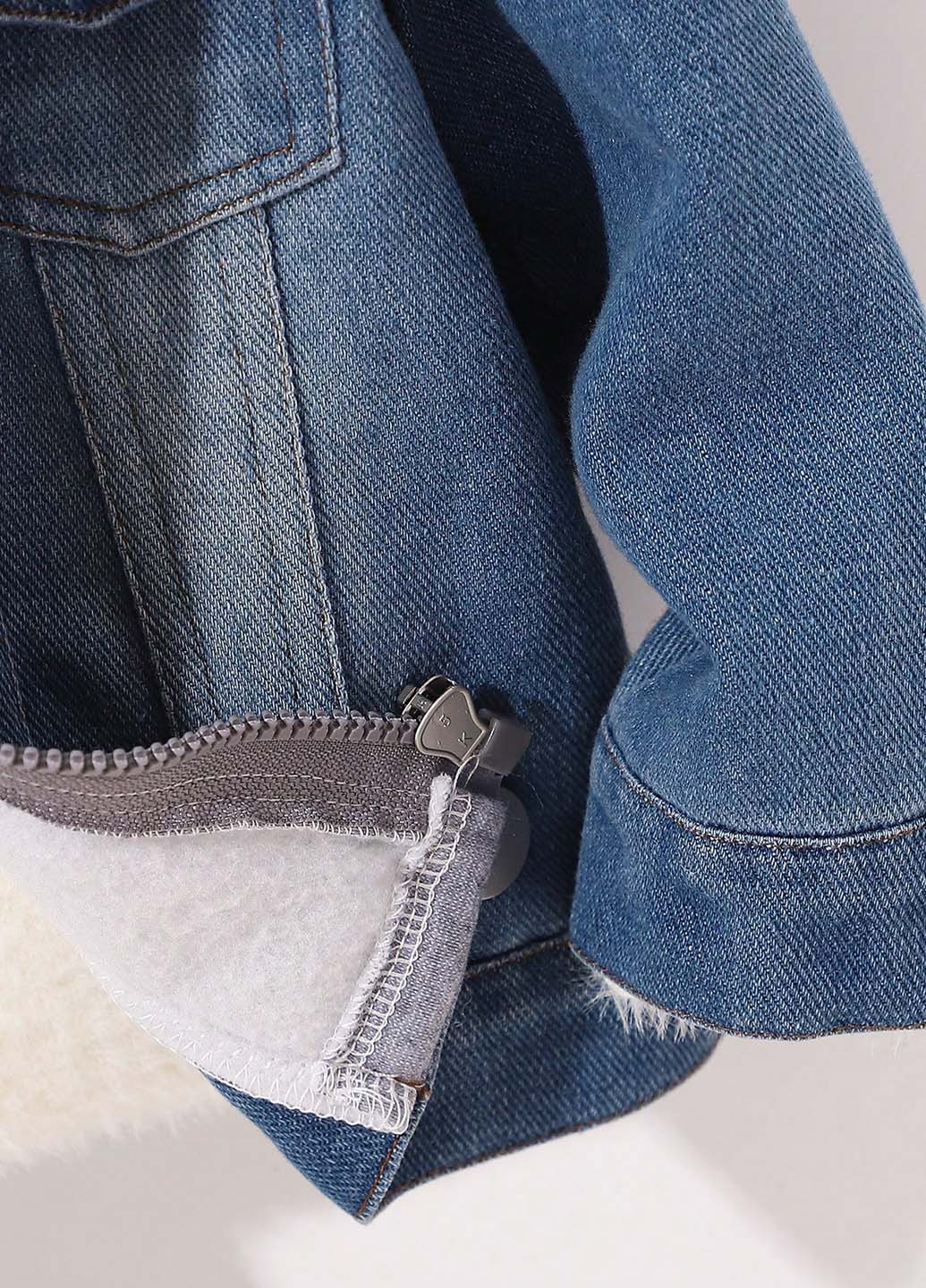 Темно-блакитна демісезонна куртка SHEIN