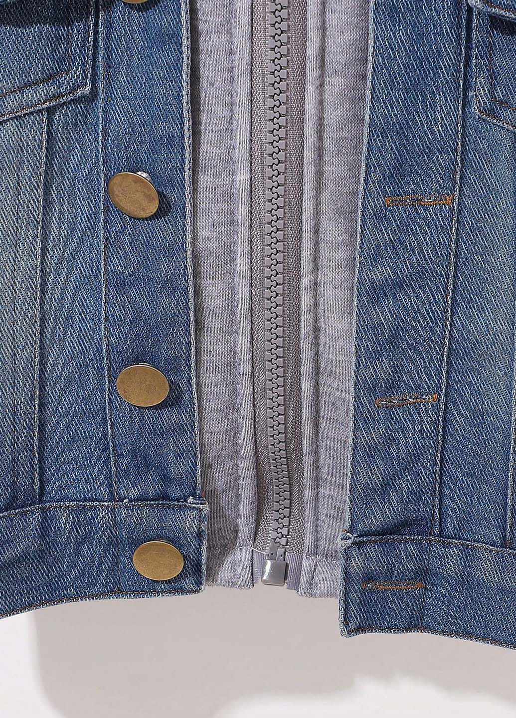 Темно-блакитна демісезонна куртка SHEIN