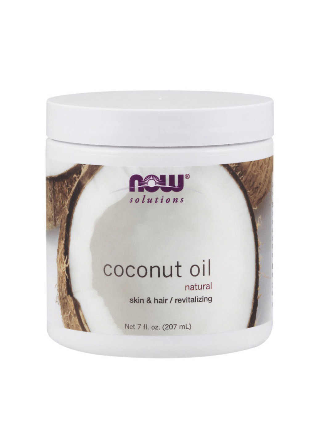 Кокосова олія для шкіри, волосся і шкіри голови Coconut Oil - 207 ml natural Now Foods (251462986)