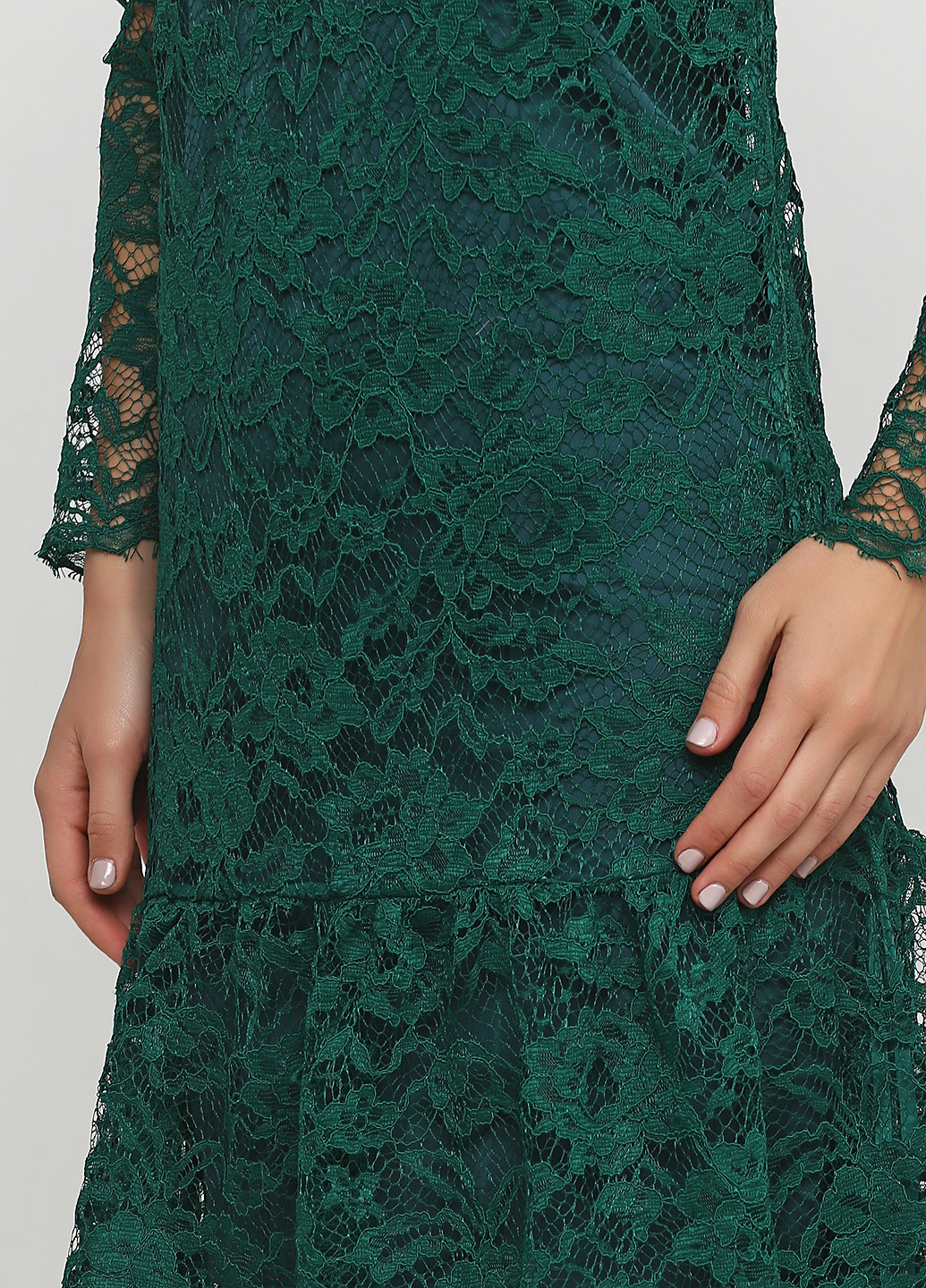 Темно-зеленое коктейльное платье Andre Tan однотонное