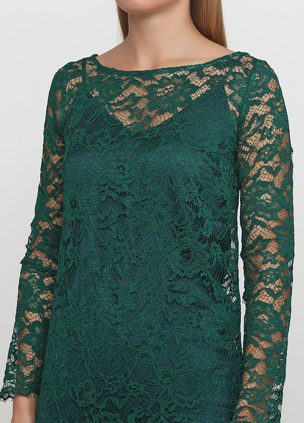 Темно-зеленое коктейльное платье Andre Tan однотонное