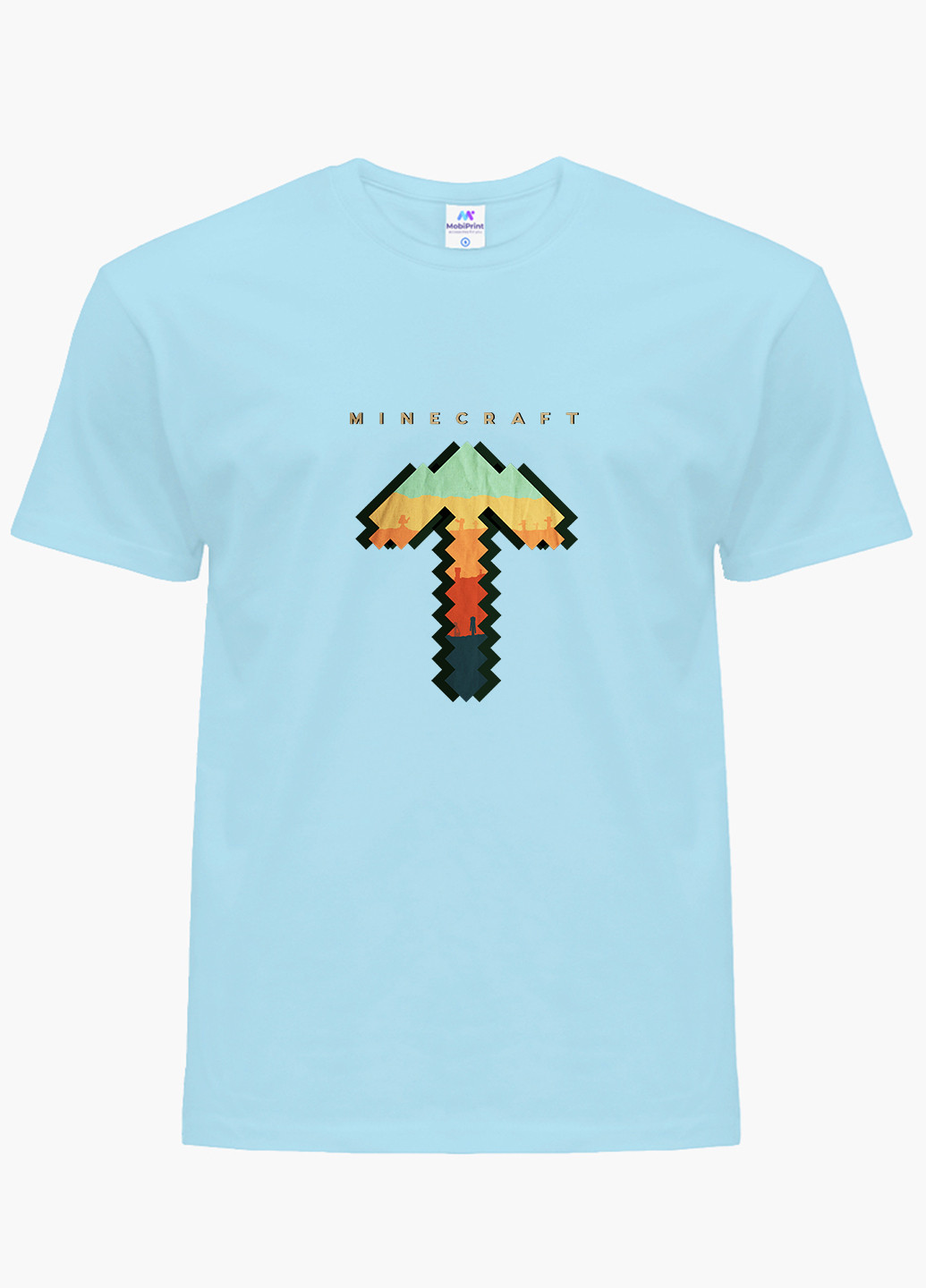 Блакитна демісезонна футболка дитяча майнкрафт (minecraft) (9224-1169) MobiPrint