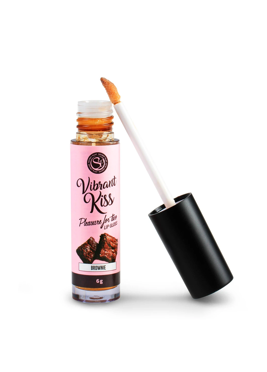 Блеск для губ с эффектом вибрации Brownie Lip Gloss Vibrant Kiss, 6 мл Secret Play (251903335)