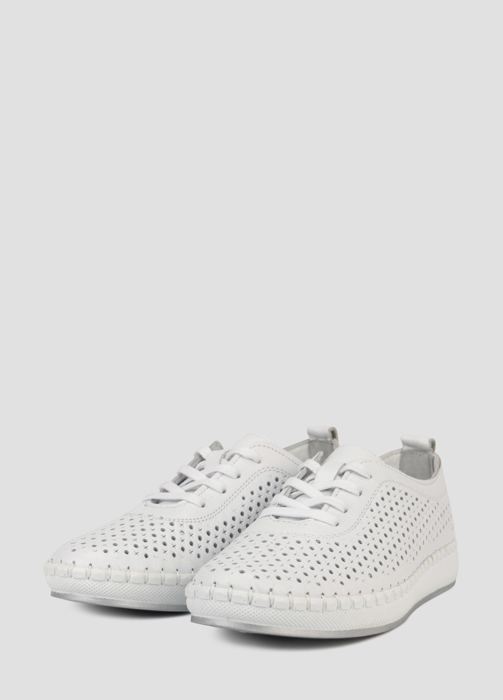 Белые мокасины Springer с перфорацией