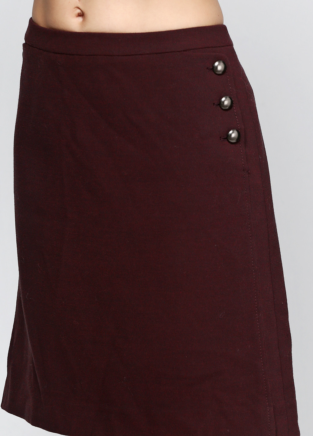 Темно-бордовая кэжуал однотонная юбка Comma