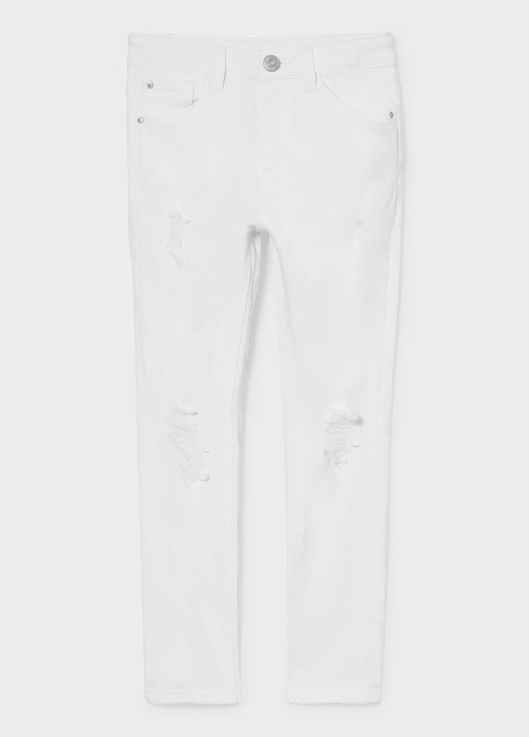 Белые демисезонные слим джинсы C&A