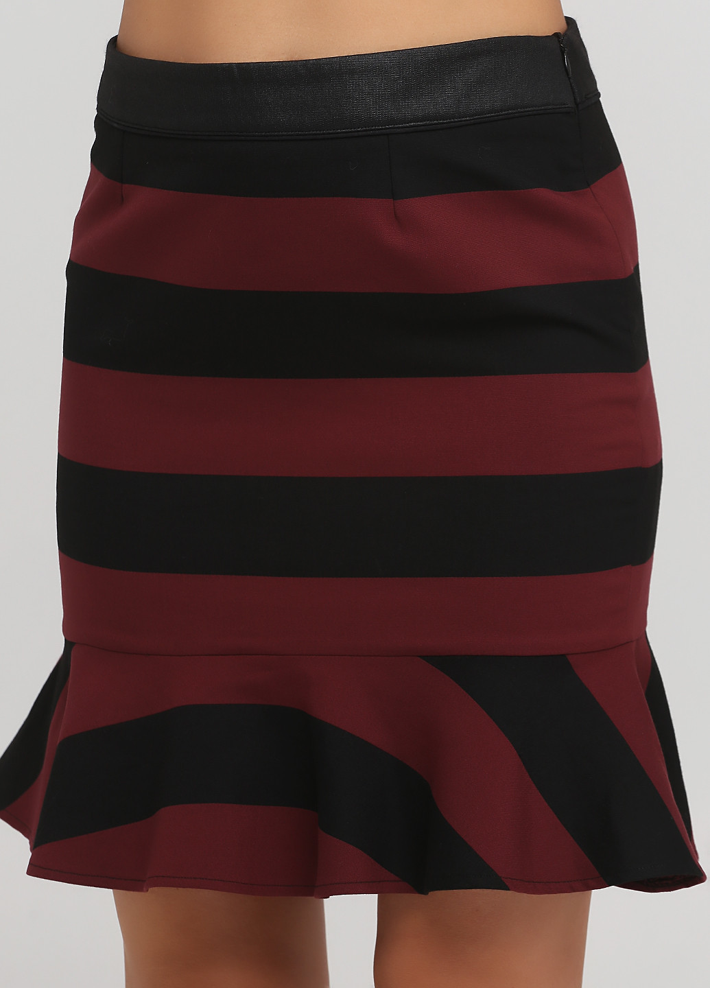 Бордовая кэжуал в полоску юбка Kookai годе