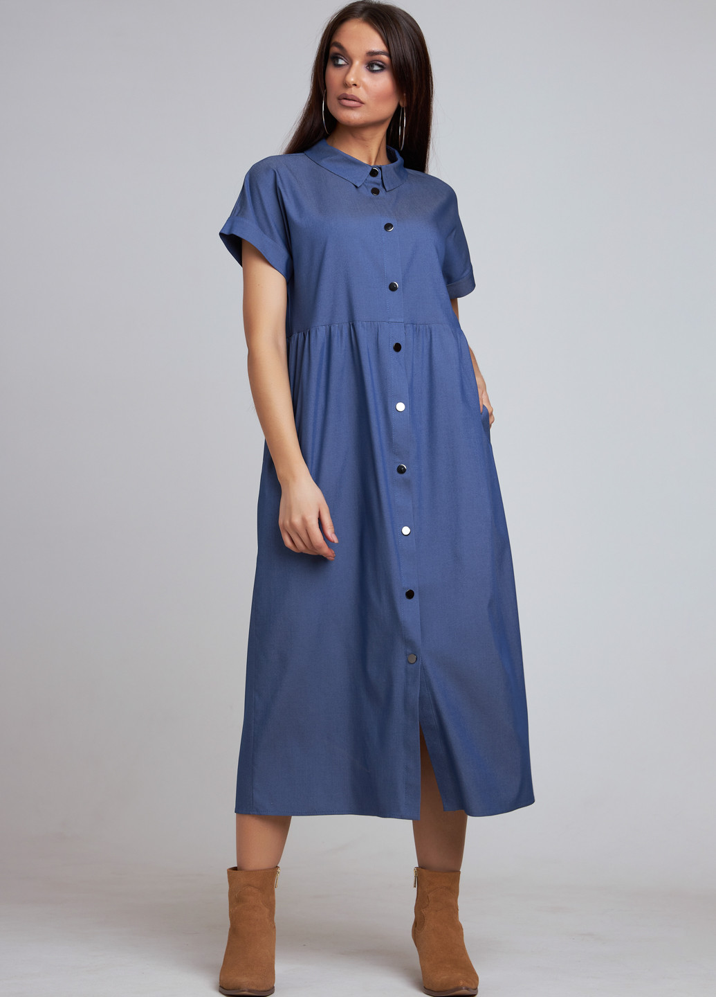 Синя кежуал сукня сорочка ST-Seventeen однотонна