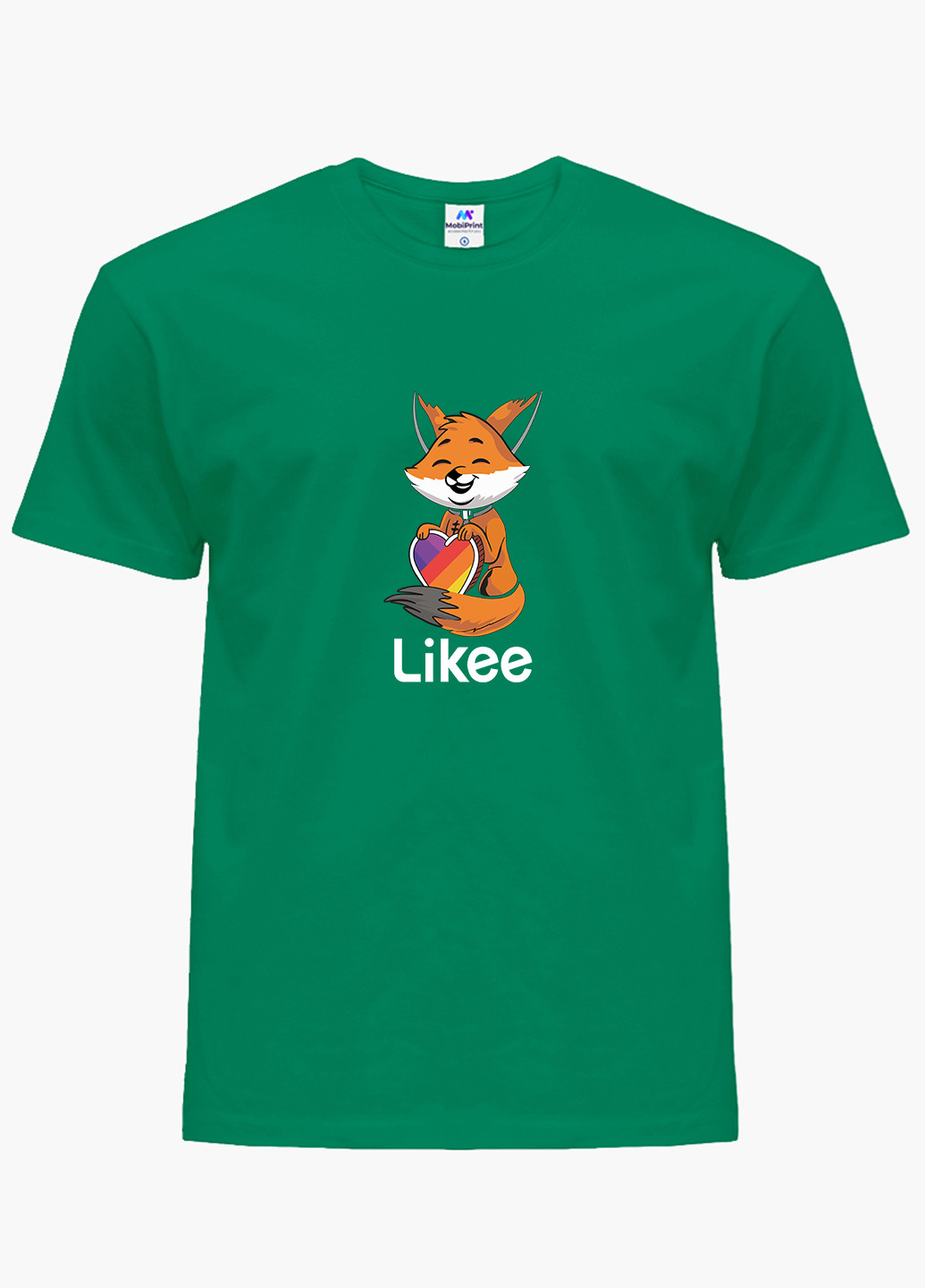 Зелена демісезонна футболка дитяча лайк лисичка (likee fox) (9224-1033) MobiPrint