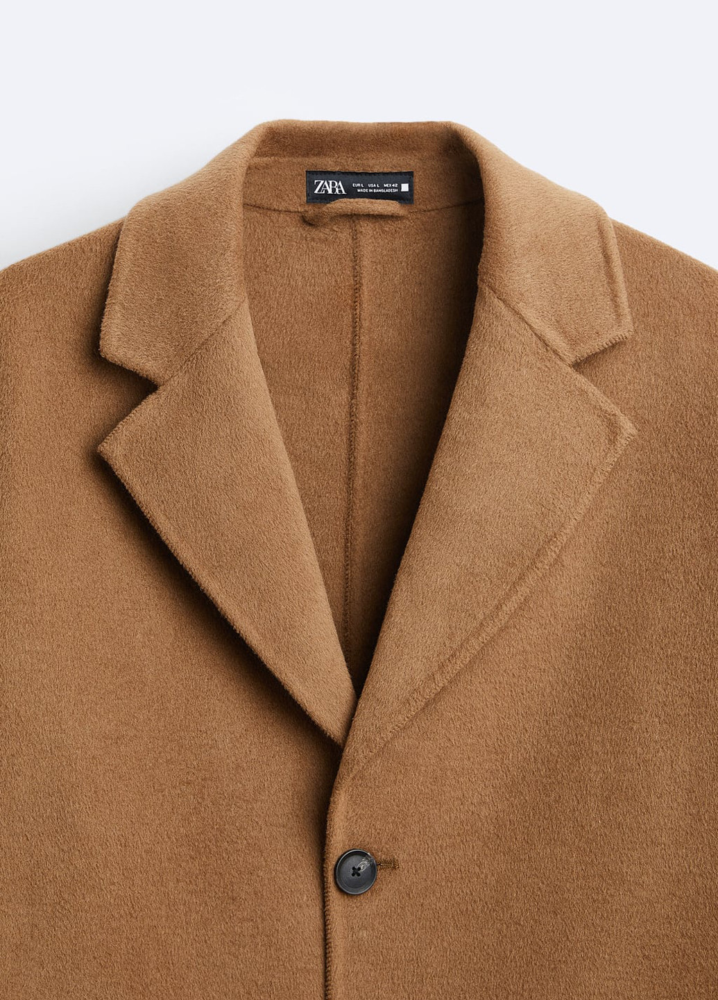 Коричневое демисезонное Пальто однобортное Zara