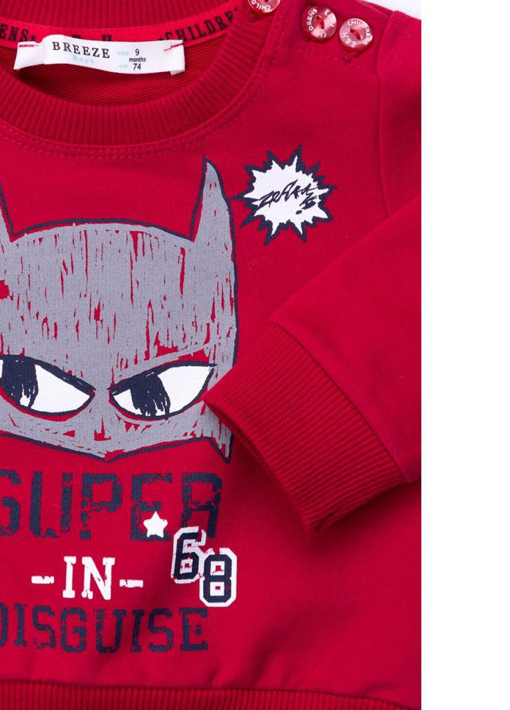 Красный демисезонный костюм десткий "super in disguise" (10419-98b-red) Breeze