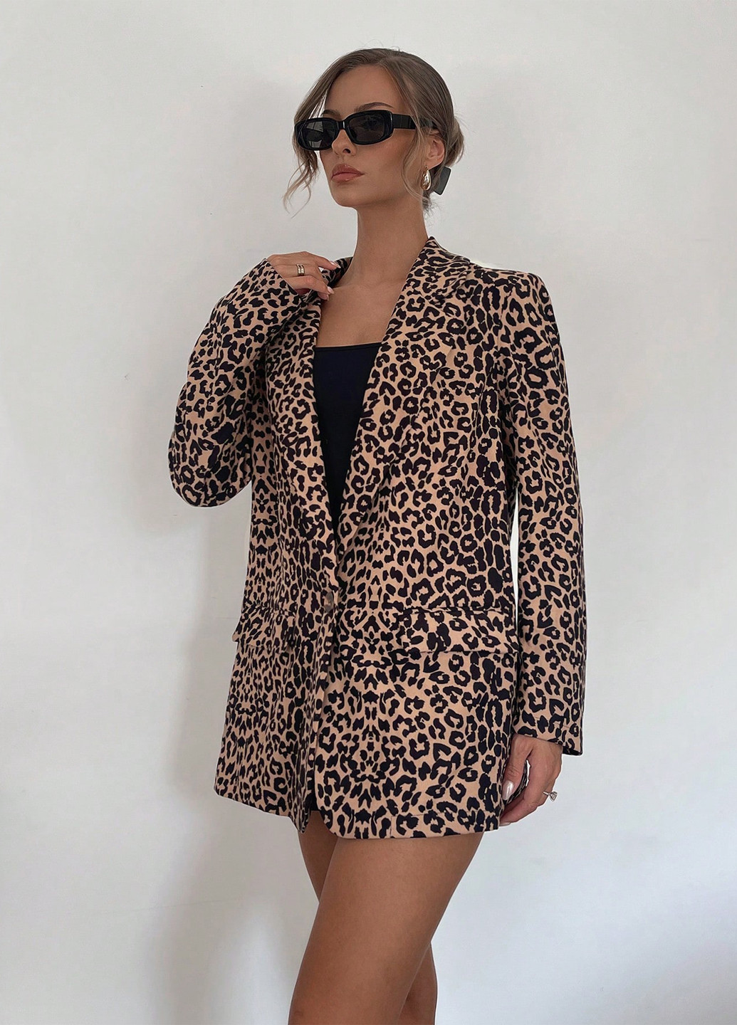 Цветной женский жакет SHEIN леопардовый - демисезонный