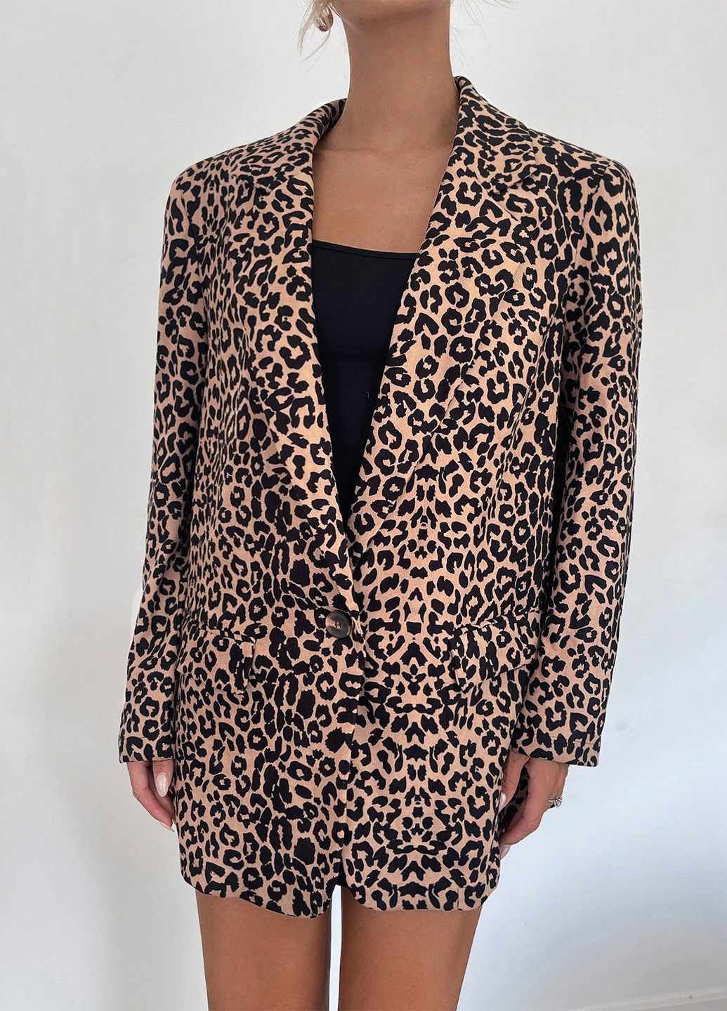 Цветной женский жакет SHEIN леопардовый - демисезонный