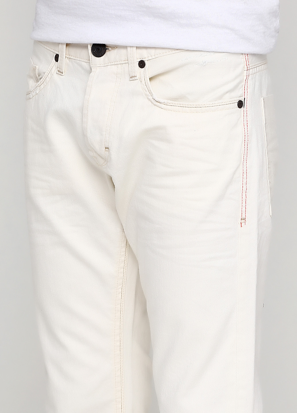 Молочные демисезонные скинни фит джинсы Tom Tailor