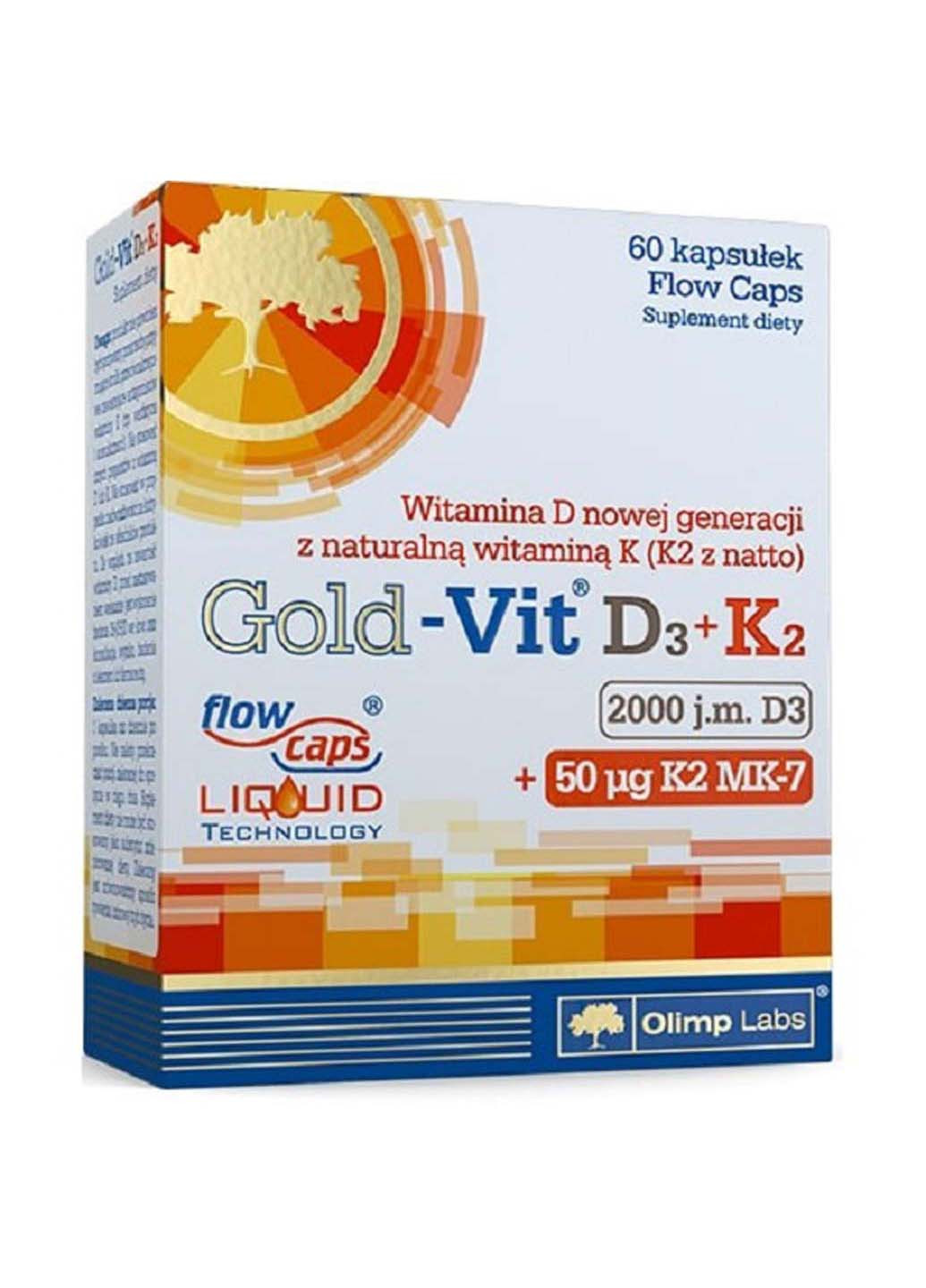 Витамин D3+K2 для спорта Gold Vit D3+K2 2000 IU 60 Caps Olimp Sport Nutrition (254514333)