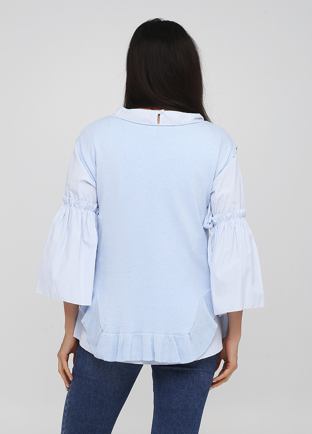 Голубой демисезонный комплект (блуза, жилет) Ilma