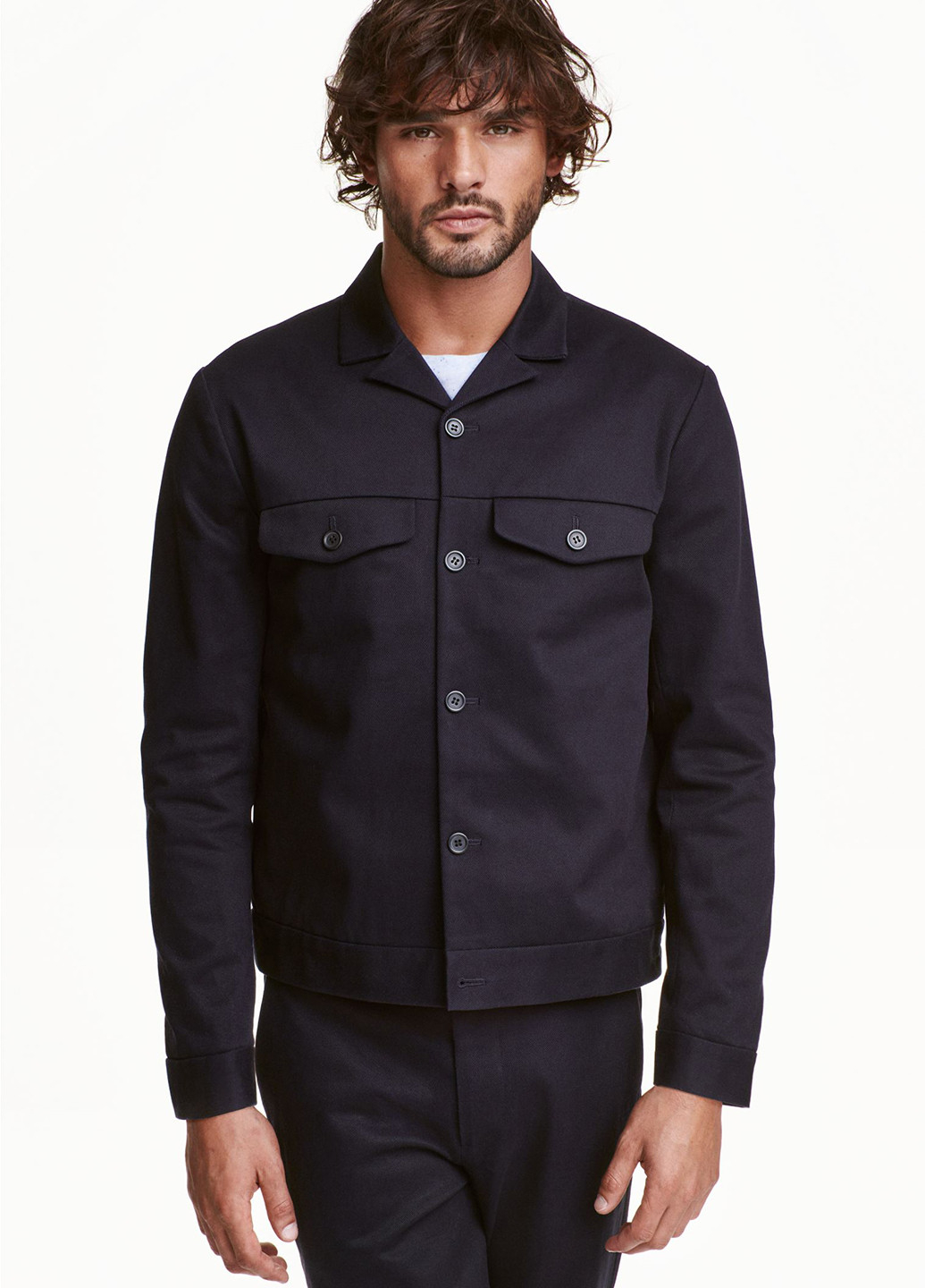 Темно-синяя демисезонная куртка H&M