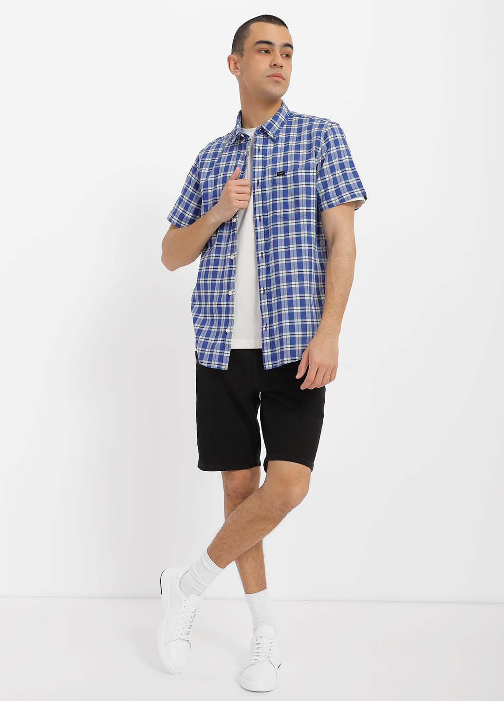 Голубой кэжуал рубашка в клетку Lee