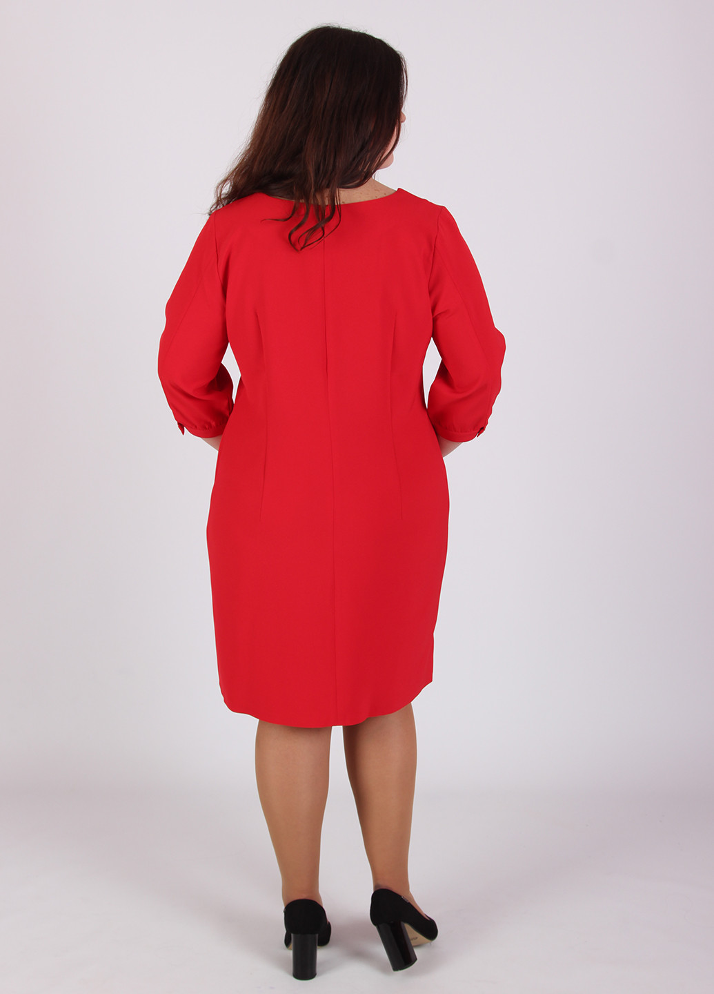 Червона ділова сукня Evastyle однотонна