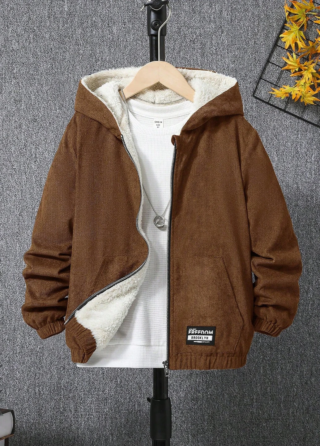 Коричневая демисезонная куртка SHEIN