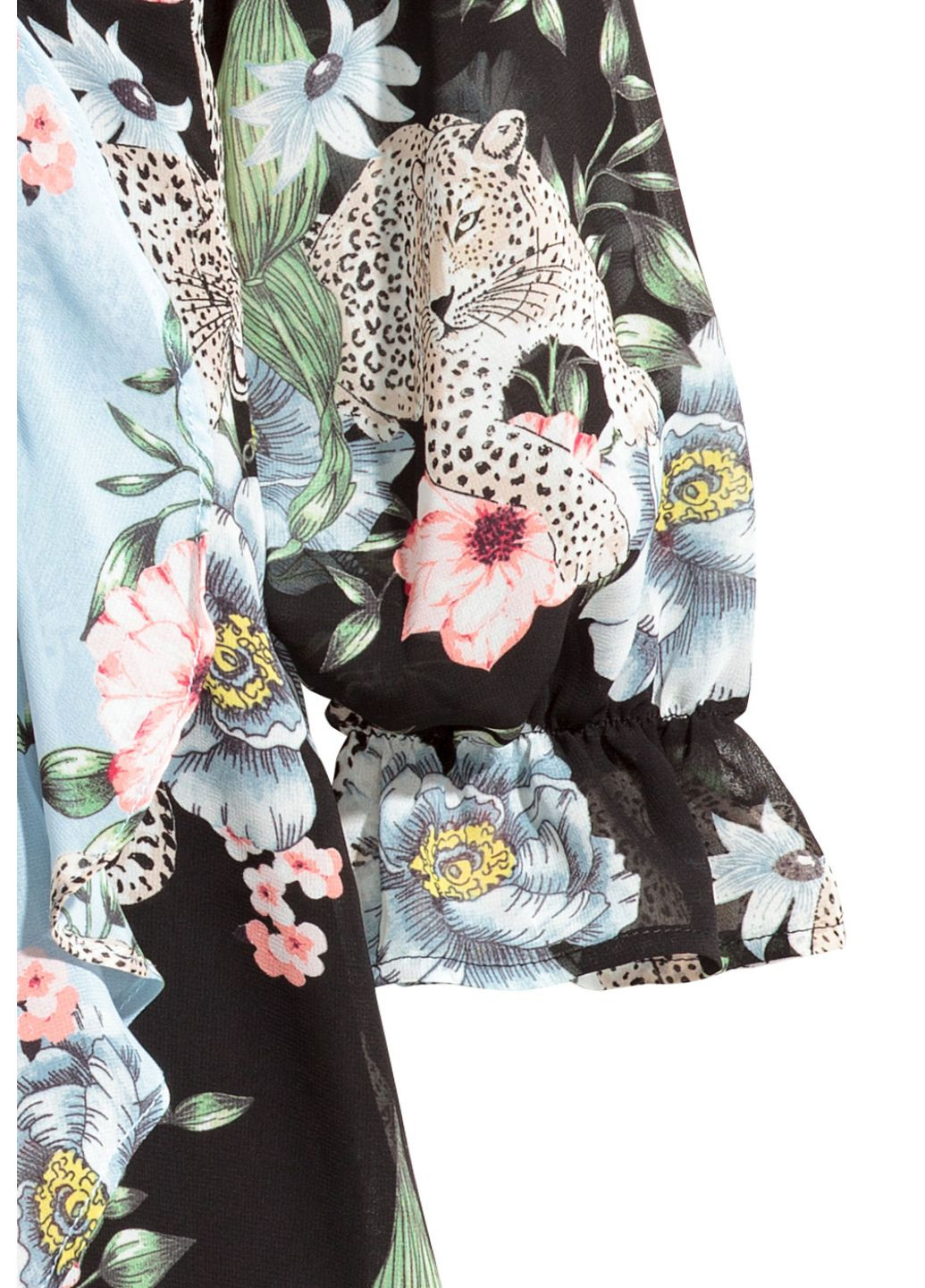 Мятное кэжуал платье на запах H&M с цветочным принтом
