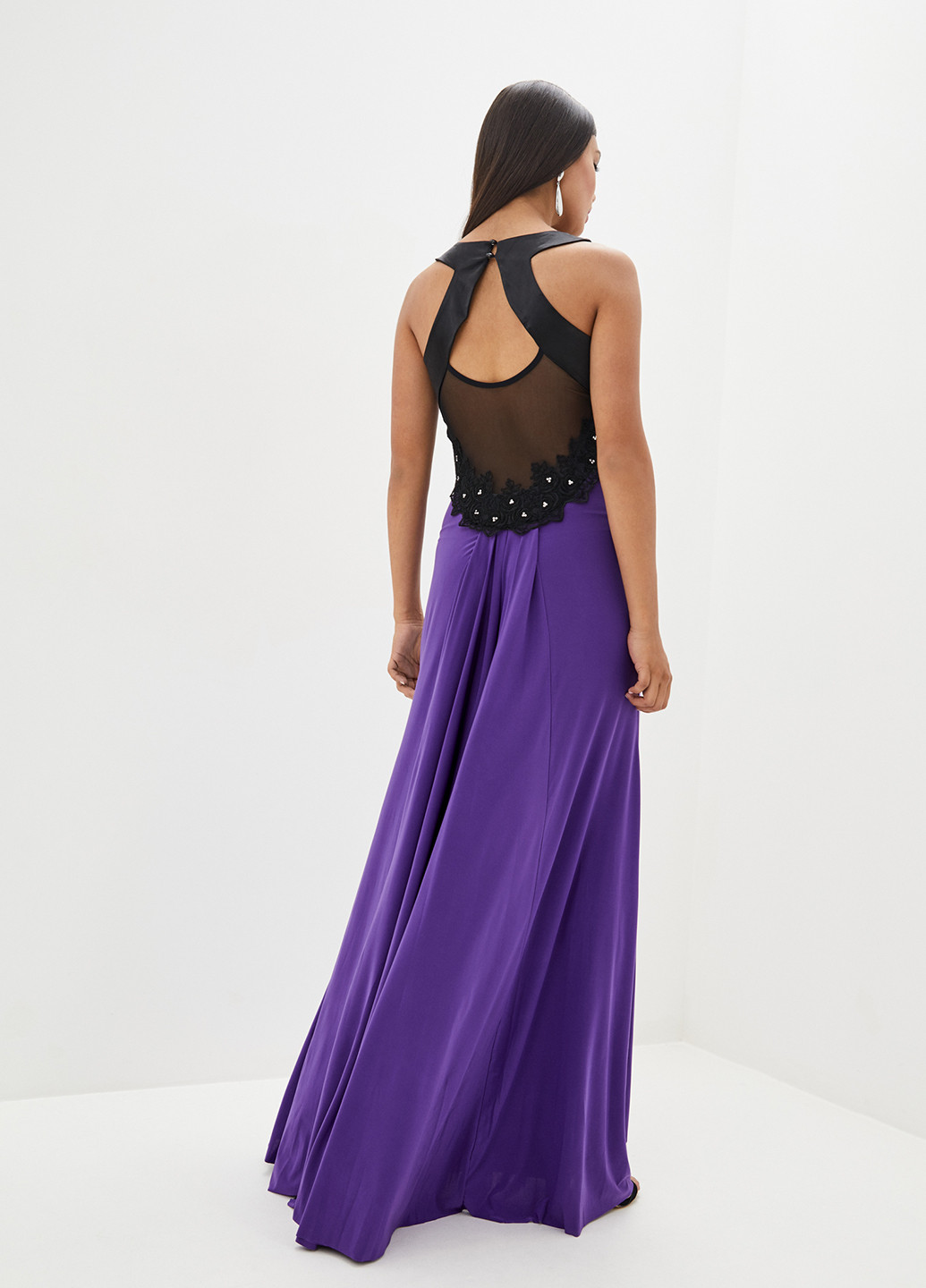 Фиолетовое вечернее платье клеш Luzana однотонное