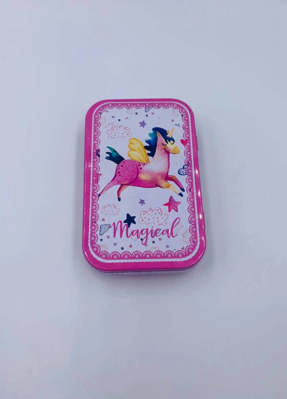 Коробочка-шкатулка метал рожевий одноріг кекс 9.5 * 6 * 2см Mix Shop (218988595)