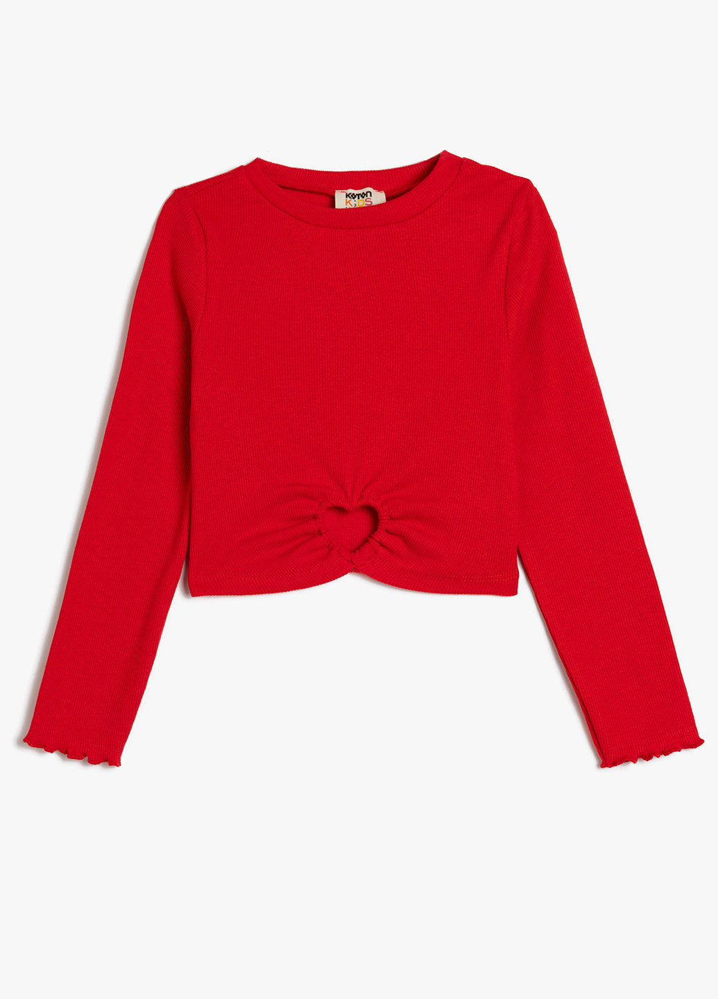 Алый демисезонный кэжуал лонгслив KOTON однотонный