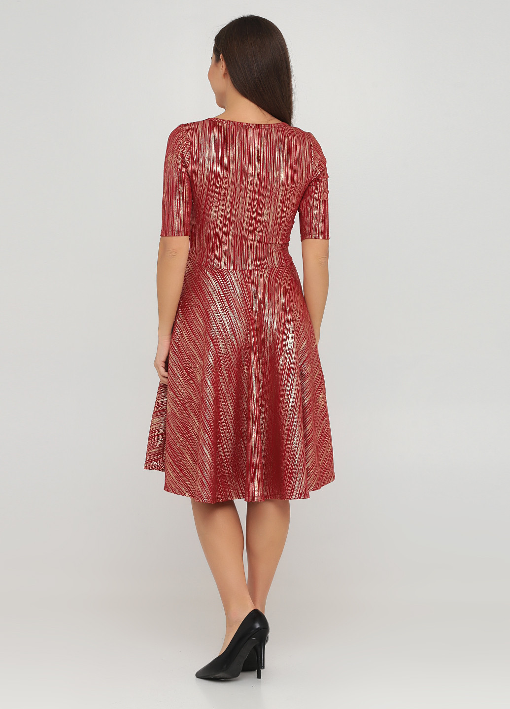 Бордовое кэжуал платье клеш LuLaRoe с абстрактным узором