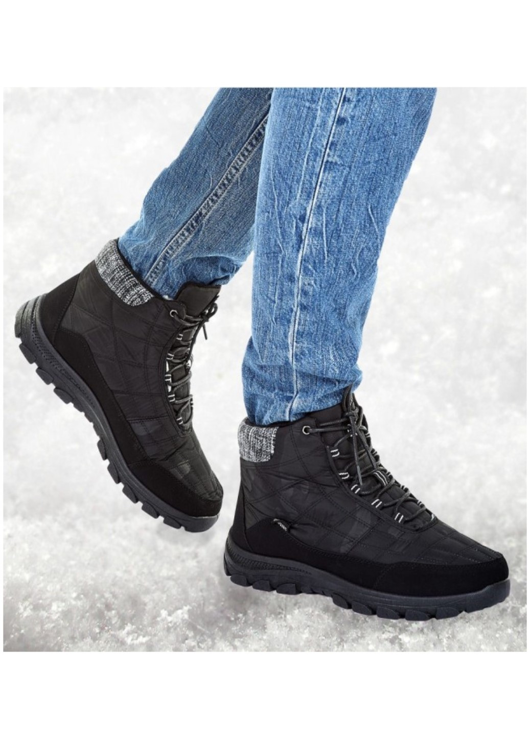 Черные зимние ботинки мужские Gipanis