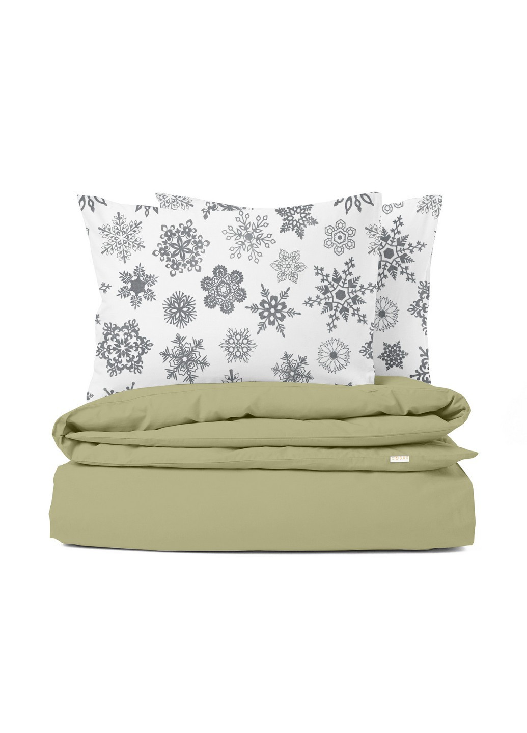 Подростковый комплект RANFORS OLIVE SNOWFLAKES GREY (пододеяльник 160х220 см, простынь 155х240 см, наволочка 50х70 см) Cosas (251413632)