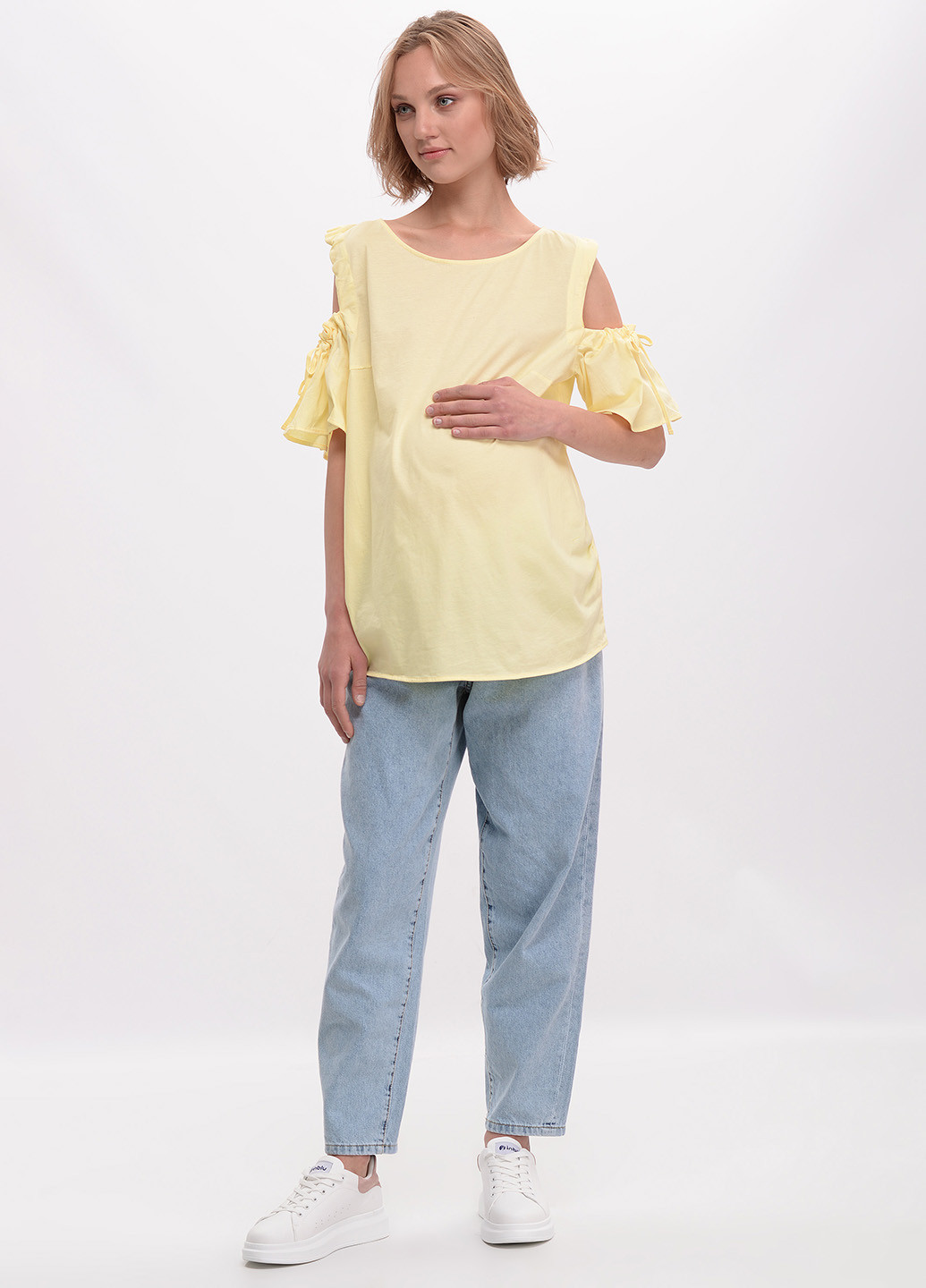 Светло-желтая летняя блуза для беременных H&M
