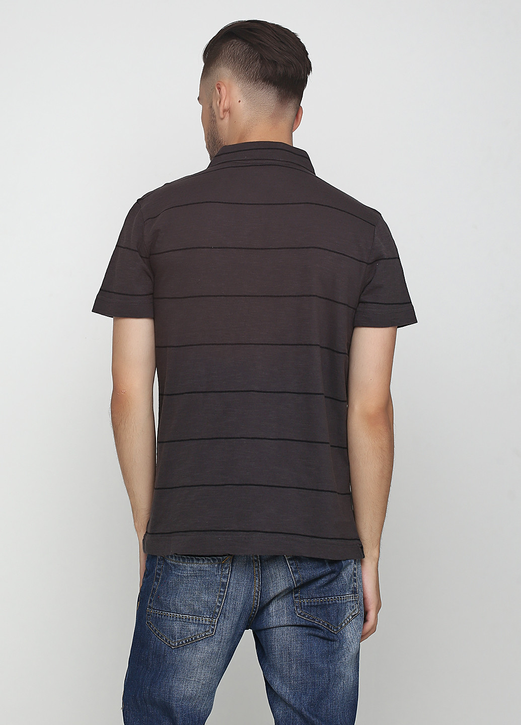 Грифельно-серая футболка-поло для мужчин Calvin Klein Jeans в полоску