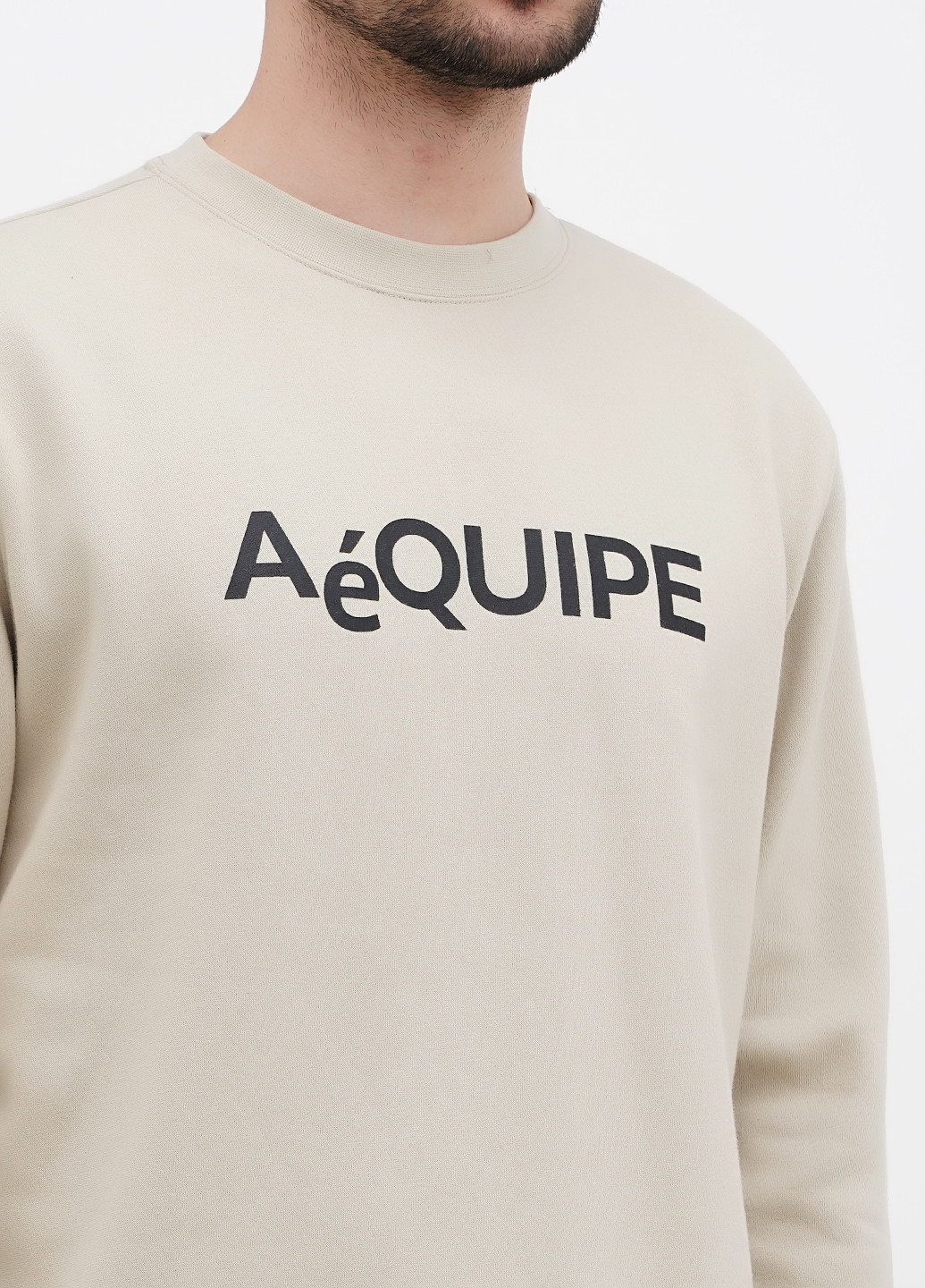 Світло-бежевий світшот H&M напис без декору (314854578)