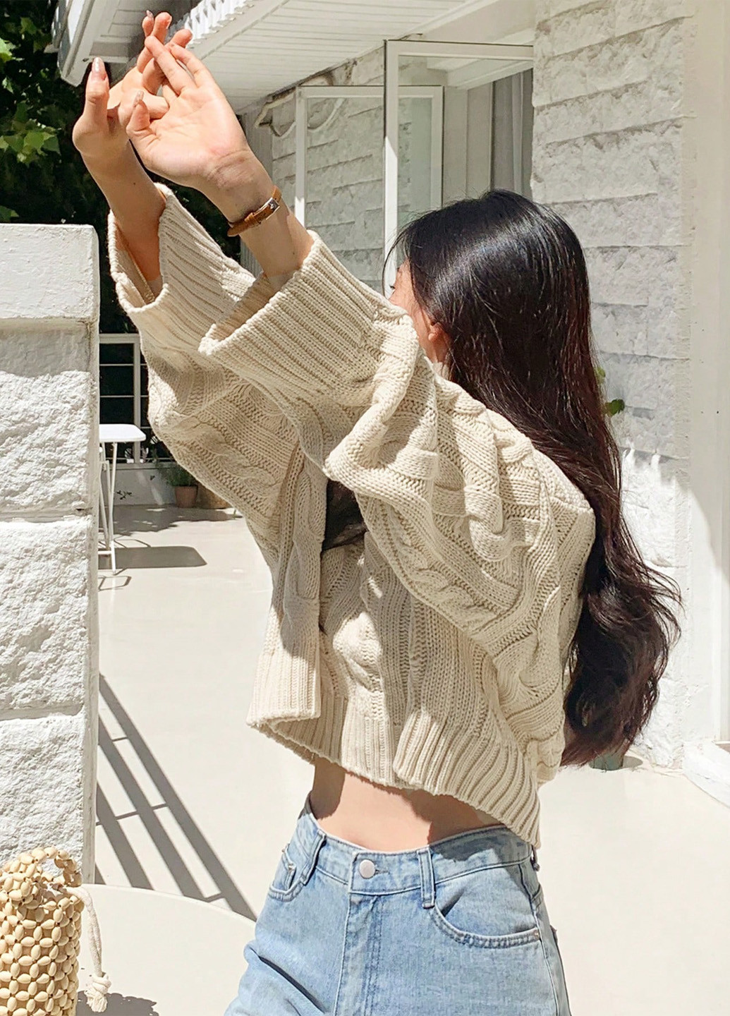 Кремовий демісезонний пуловер пуловер SHEIN