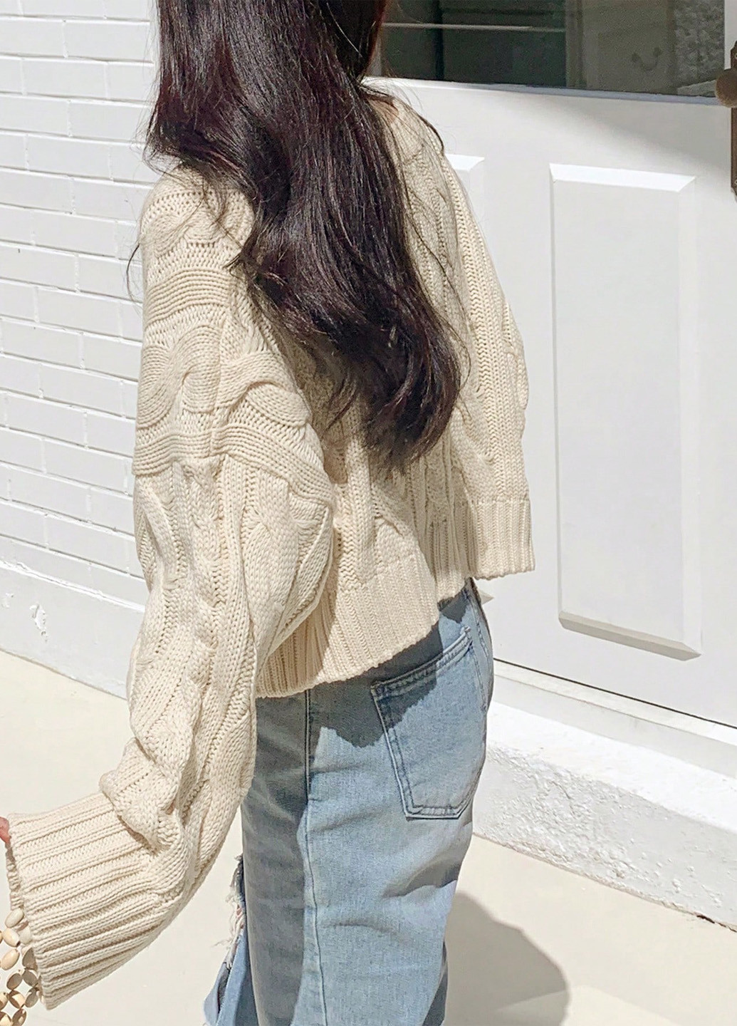 Кремовий демісезонний пуловер пуловер SHEIN