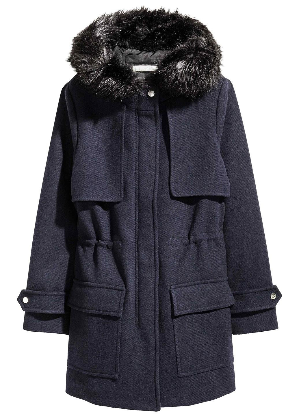 Темно-синє зимнє Пальто H&M