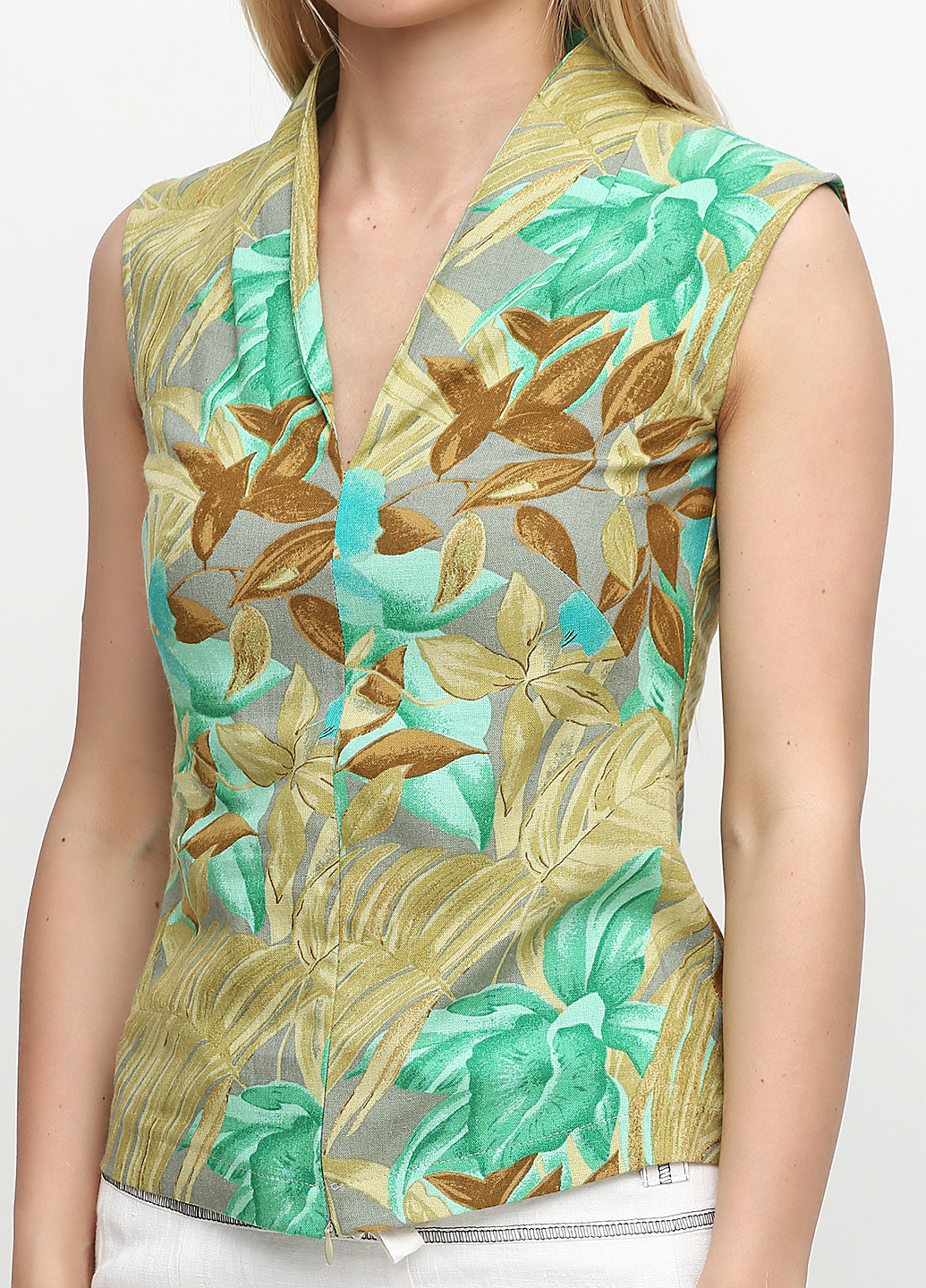 Оливковая (хаки) летняя блуза Stefanie L
