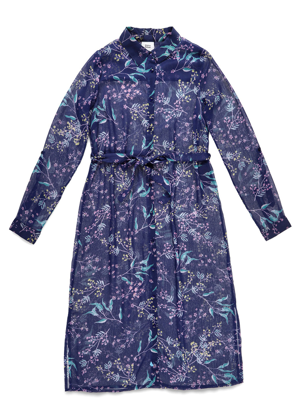 Синее кэжуал платье рубашка Mamalicious с цветочным принтом