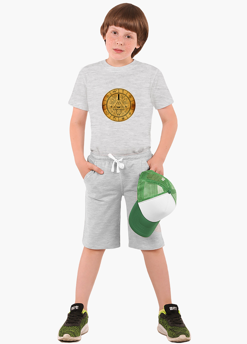 Светло-серая демисезонная футболка детская билл шифр гравити фолз (bill cipher gravity falls)(9224-2627) MobiPrint