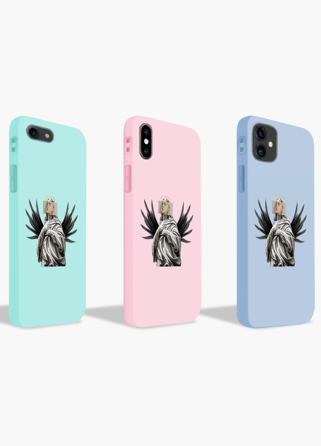 Чохол силіконовий Apple Iphone X Біллі Айлиш Ренесанс (Billie Eilish Renaissance) Білий (6129-1205) MobiPrint (219357440)