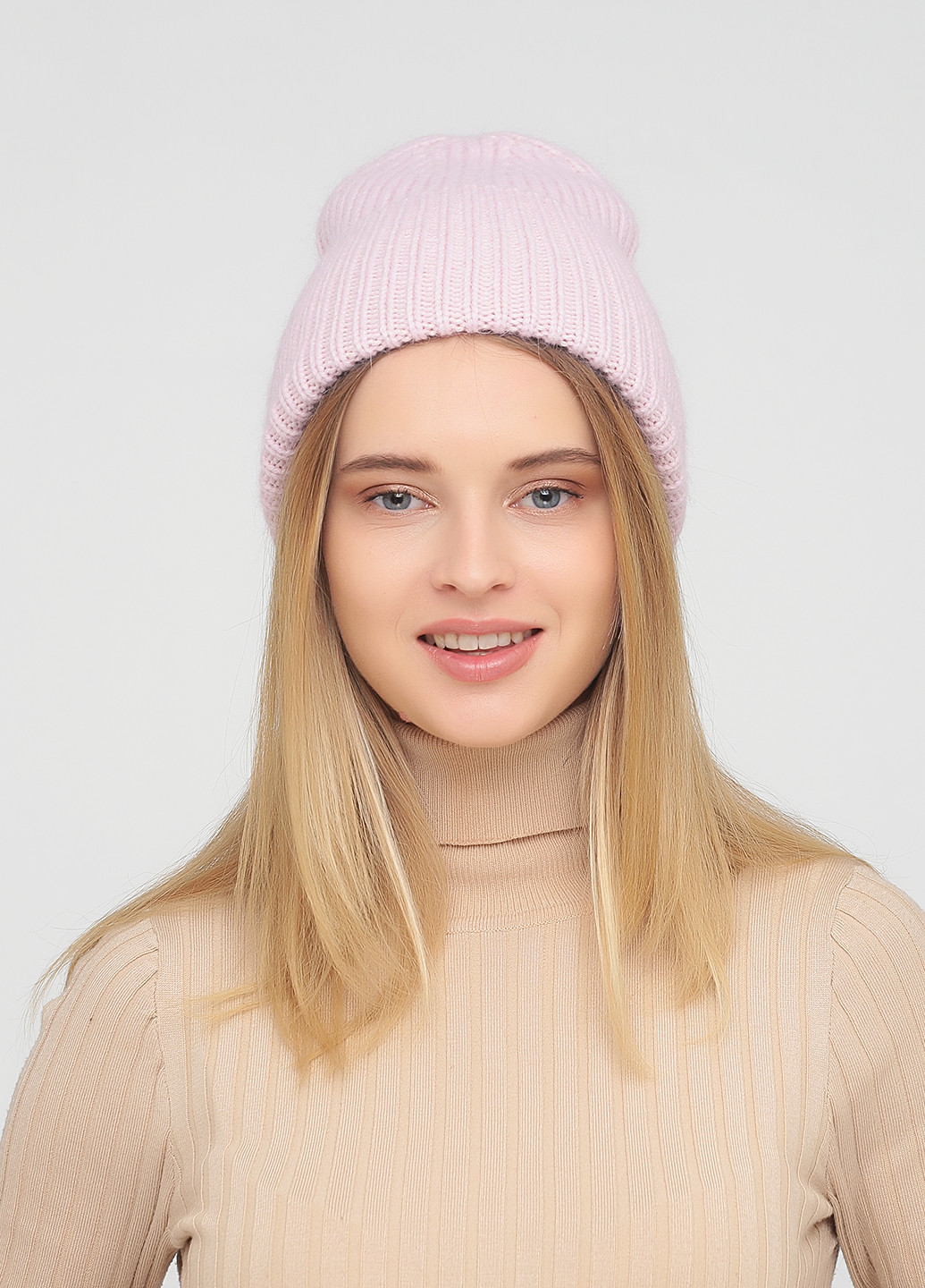 Тепла зимова ангорова жіноча шапка без підкладки 340068 Merlini (250126178)