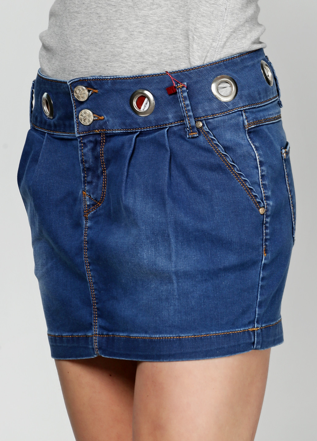 Синяя джинсовая однотонная юбка Madoc мини