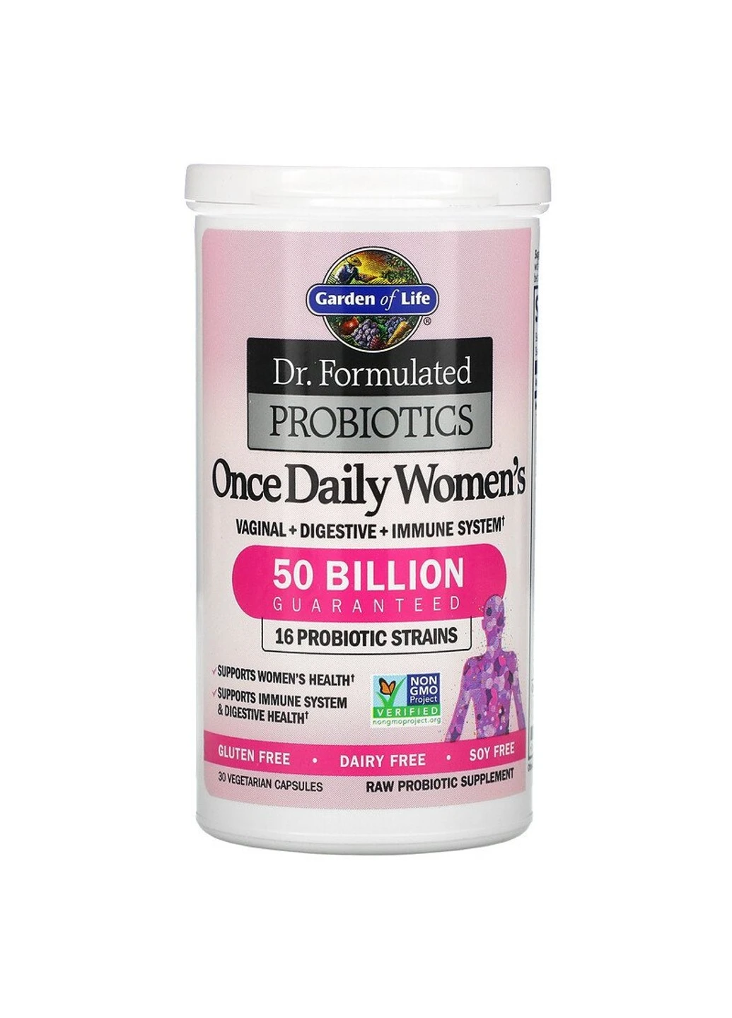 Пробіотикии Для Жінок, Once Daily, Dr. Formulated Probiotics,, 30 вегетаріанських капсул Garden of Life (255409655)