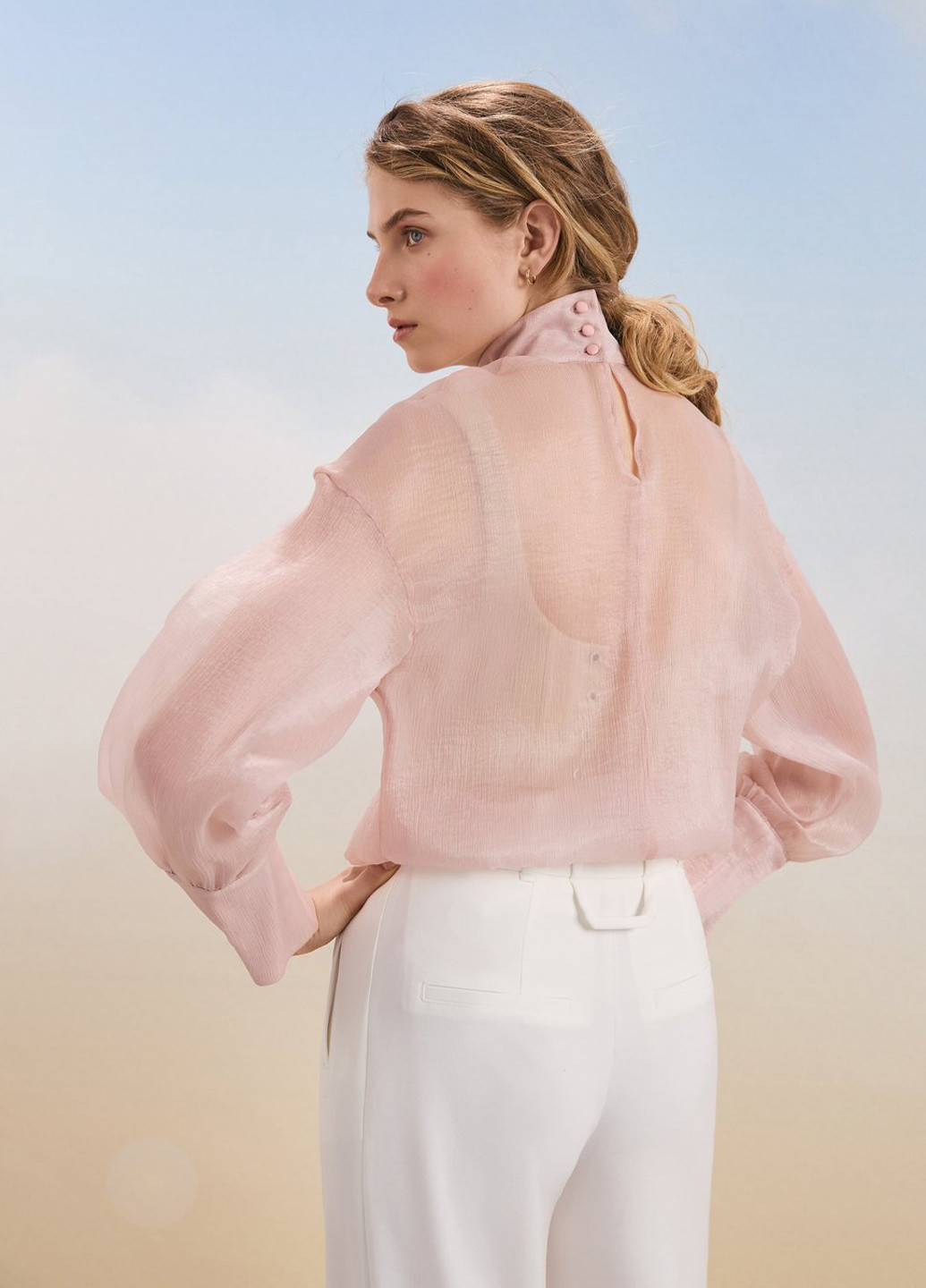 Розовая демисезонная блуза Gepur