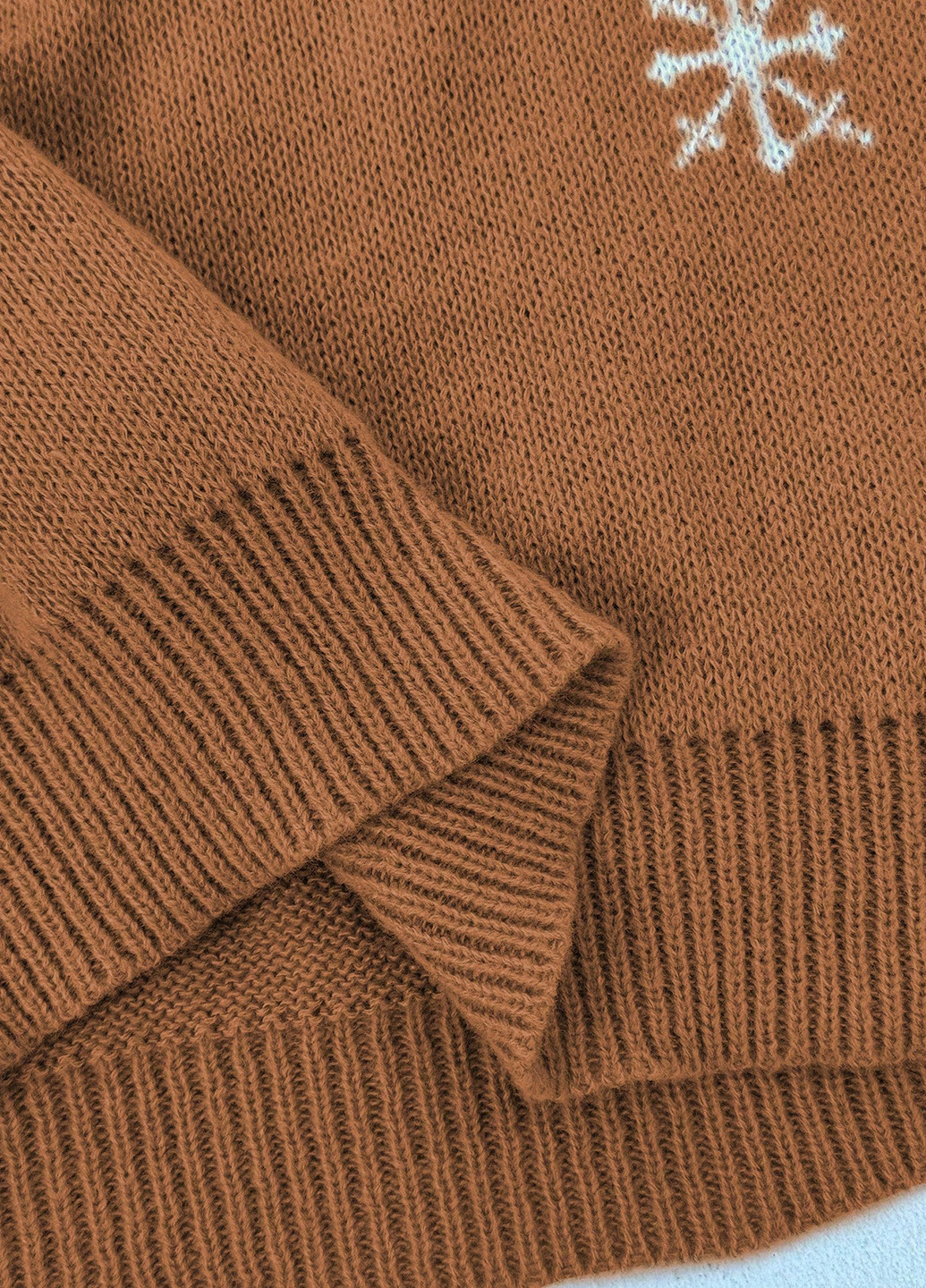 Коричнева кежуал сукня сукня светр SHEIN з новорічним принтом