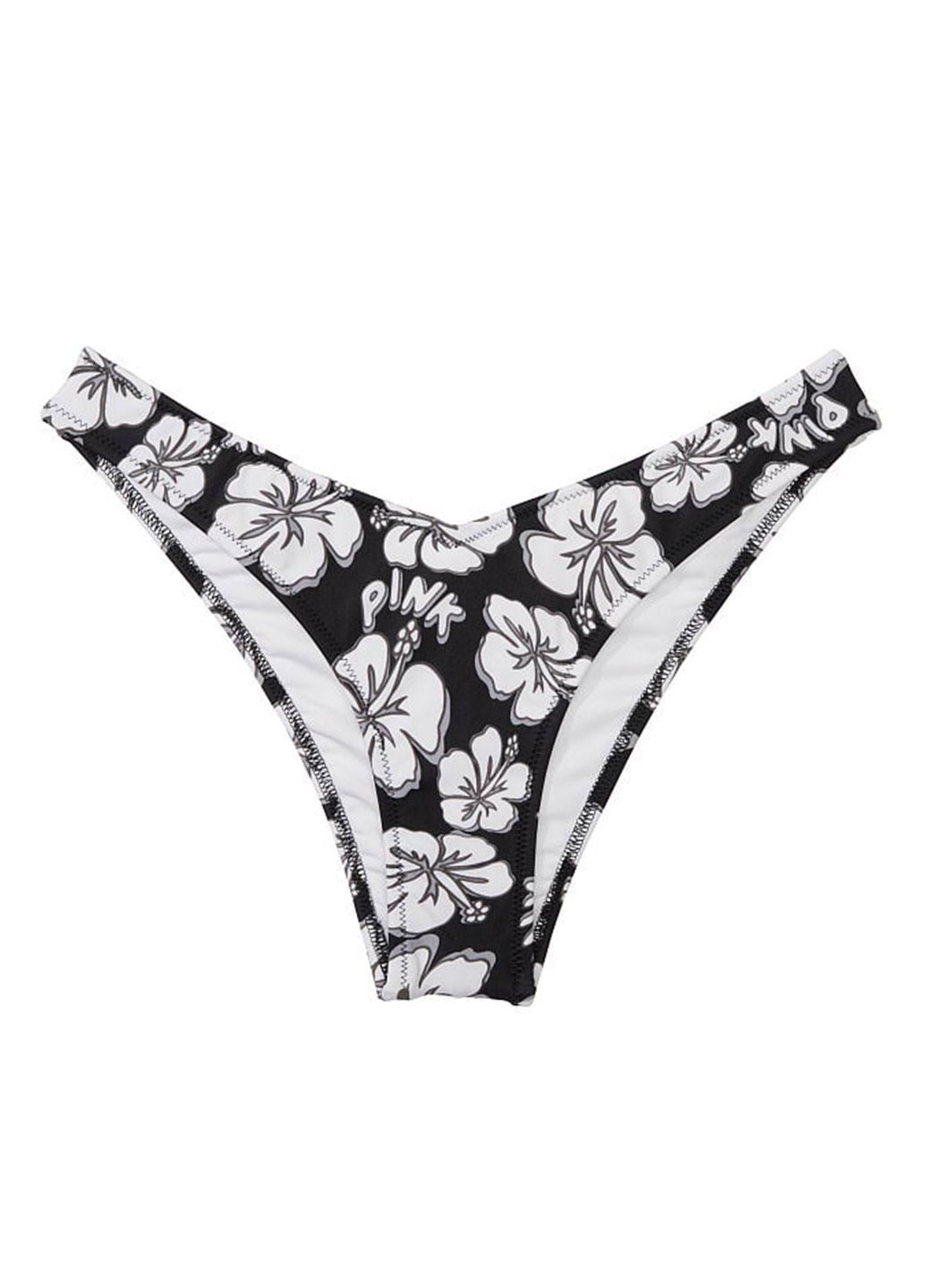 Чорно-білий демісезонний купальник (ліф, трусики) роздільний, халтер Victoria's Secret